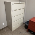 KI Beige 5 Drawer Lateral File Cabinet, Locking